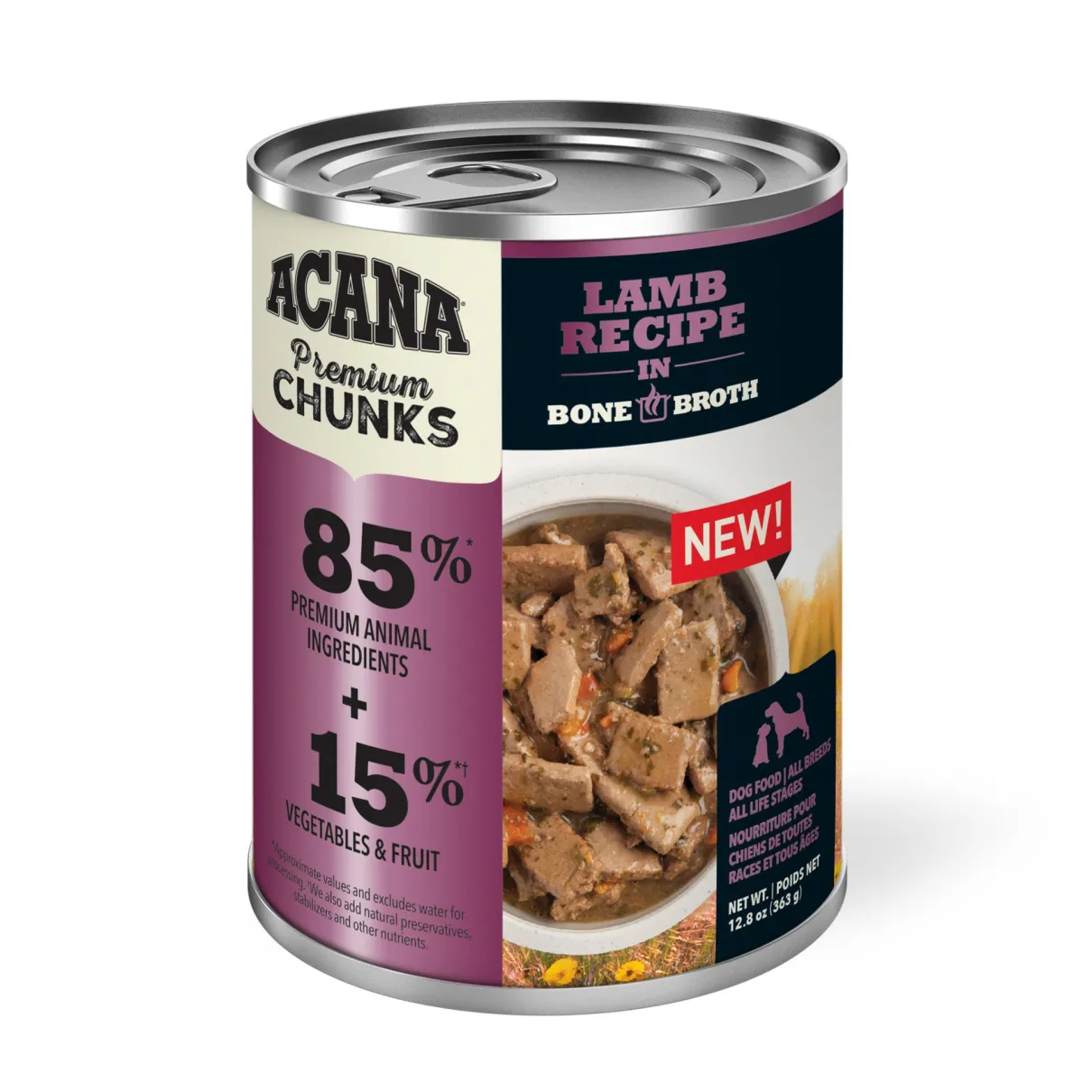 ACANA Wet Dog Food Lamb Recipe in Bone Broth 363g