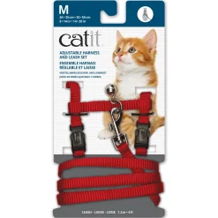 Adjustable Nylon Cat Harness & Leash Set Assorted Colours