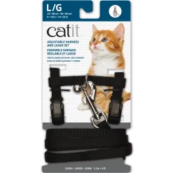 Adjustable Nylon Cat Harness & Leash Set Assorted Colours