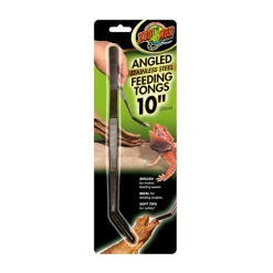 Angled Stainless Steel Feeding Tongs 10"