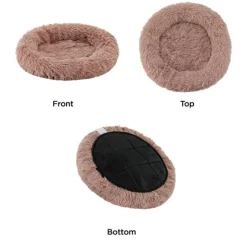 Best Friends by Sheri Oval Shag Faux Fur Cat Bed Mauve 21"x19"