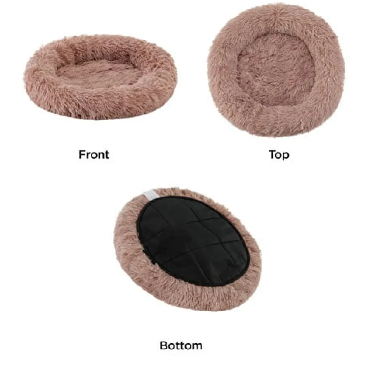 Best Friends by Sheri Oval Shag Faux Fur Cat Bed Mauve 21"x19"