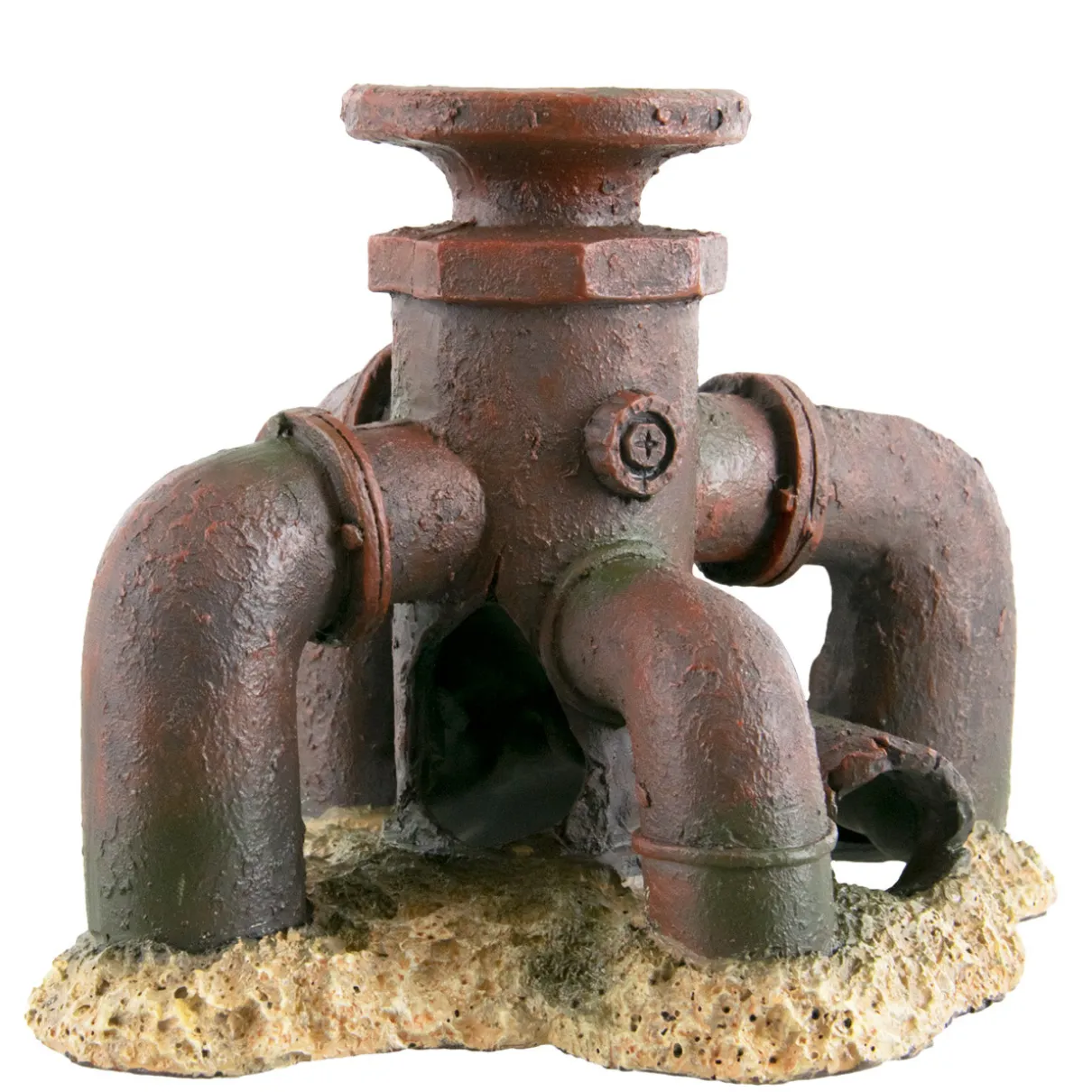Broken Pipe & Valve Aquarium Ornament