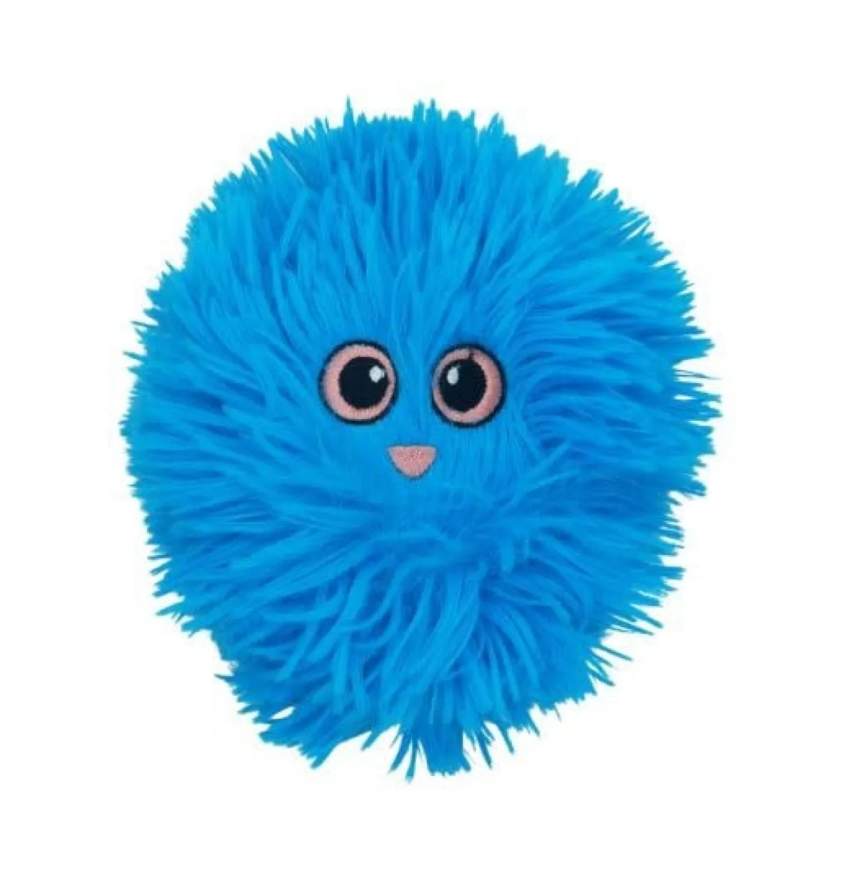Bud'Z Plush Dog Toy 3 Layer Fluffy Ball Blue Small 4"