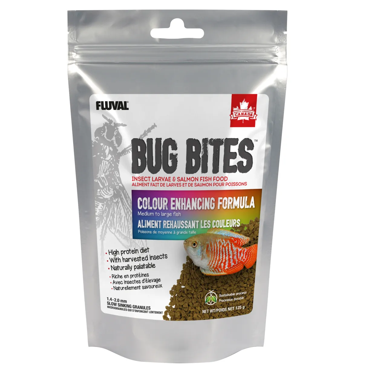 Bug Bites Colour Enhancing Formula Medium to Large Fish 1.4-2.0mm granules 100g (3.5oz)