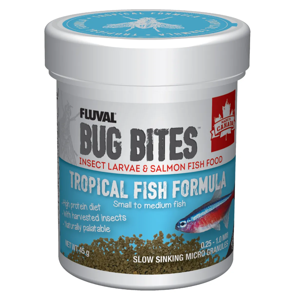 Bug Bites Tropical - Small-Medium - 0.7-1.0mm - Granules for Tetras/ Rasboras/ Danios