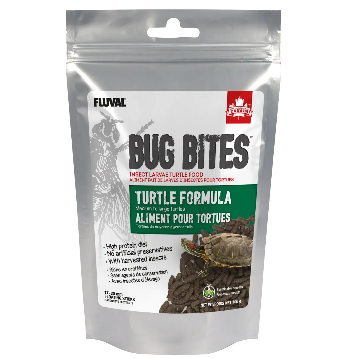 Bug Bites Turtle Formula - Medium to Large Turtles - 17-20mm 100g (3.5oz)