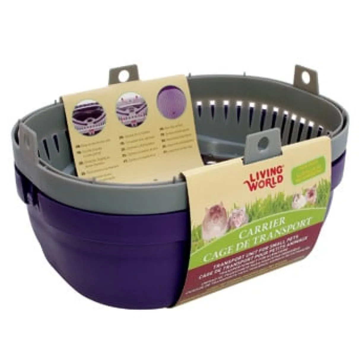 Carrier for Small Pets - Small - Grey/Purple