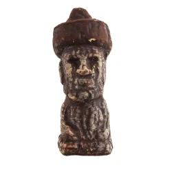 Ceramic Moai Statue with Hat Aquarium Ornament