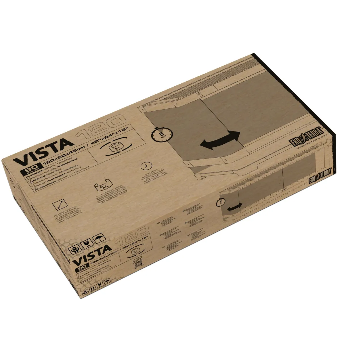 Exo Terra Vista 120 Panoramic Natural Terrarium 120x60x45cm (48x24x18in)