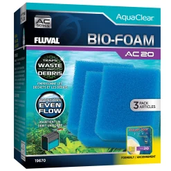 Fluval AquaClear 20 Bio-Foam Filter Insert - Blue - 3 pack