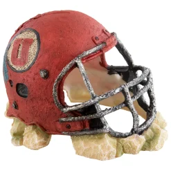 Football Helmet Red Aquarium Ornament