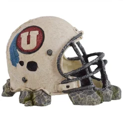 Football Helmet White Aquarium Ornament