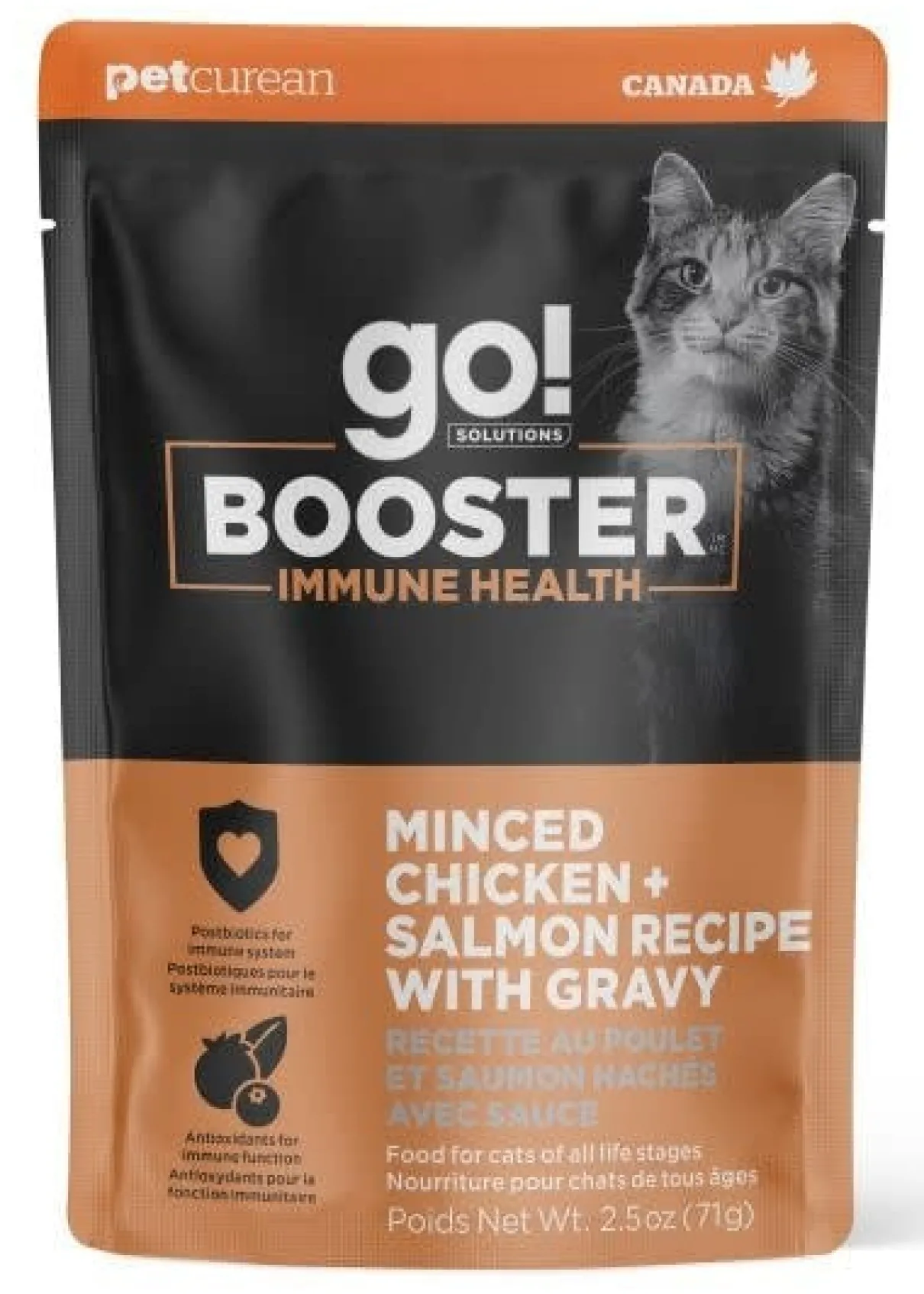 Go! Booster Immune Health Minced Chicken & Salmon with Gravy for Cats 2.5oz