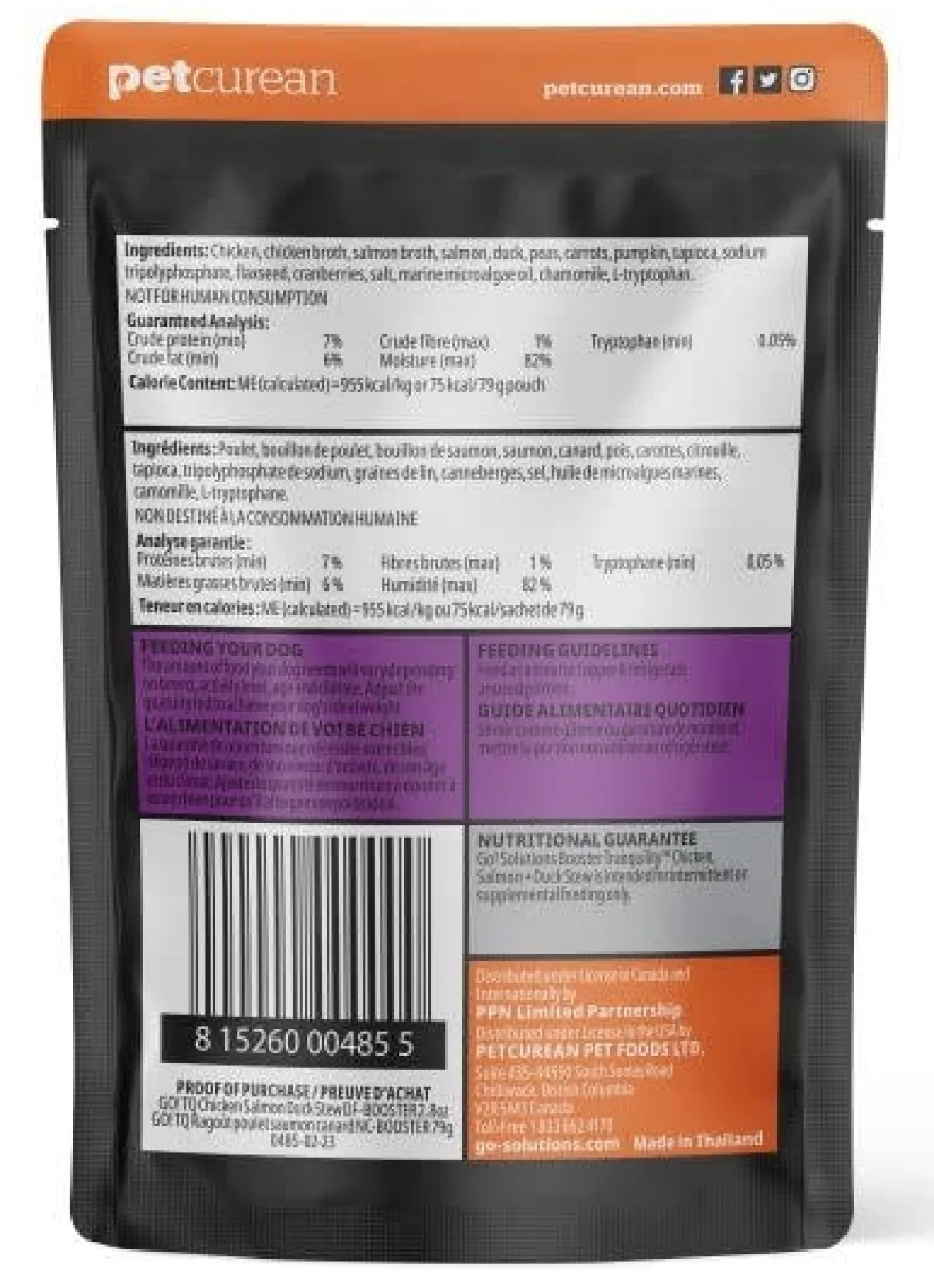 Go! Booster Tranquility Chicken Salmon & Duck Stew Meal Topper for Dogs 2.8oz