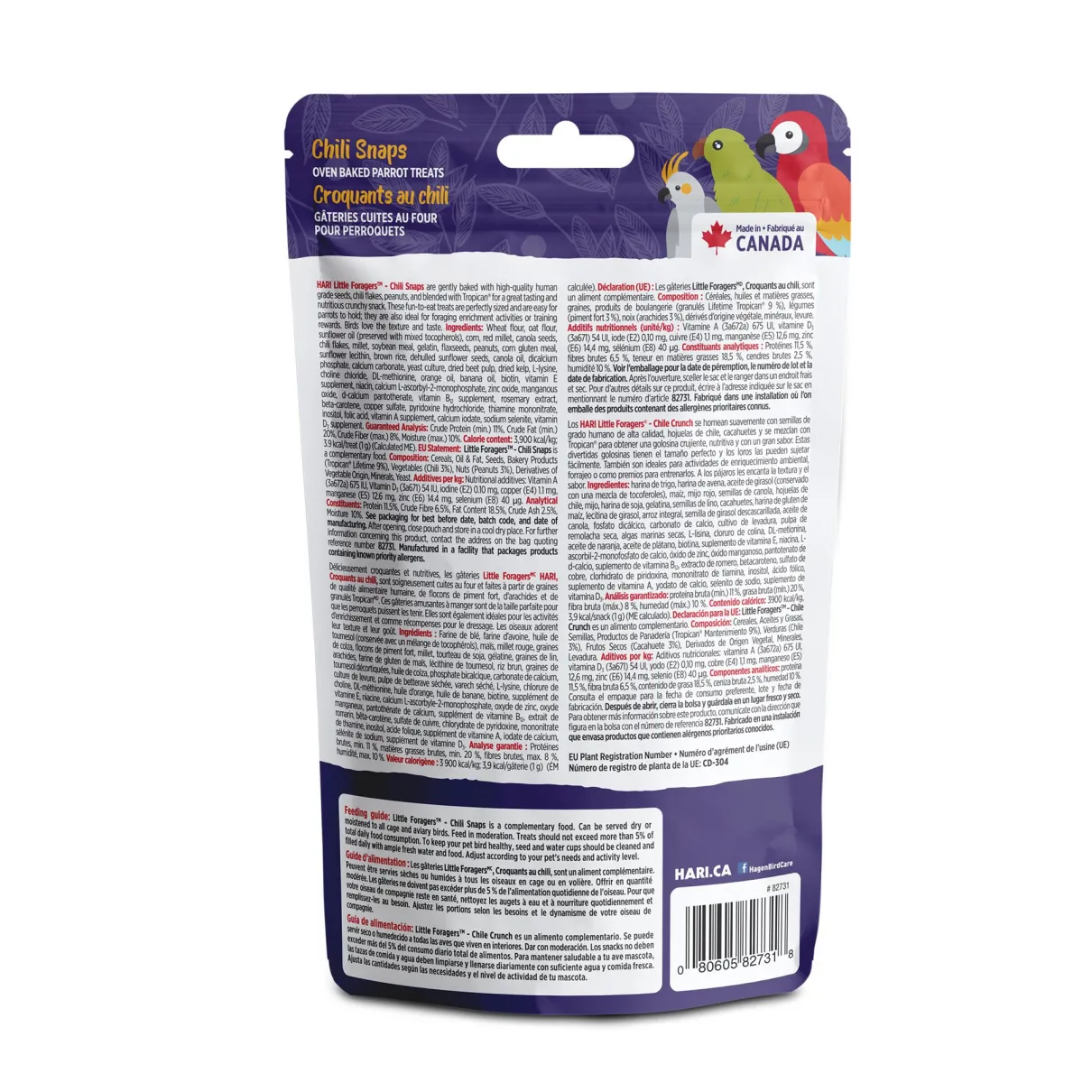 Hari Little Foragers Parrot Treats Chili Snaps 125g