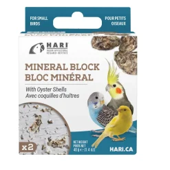 HARI Mineral Block for Small Birds Oyster Shells 40g 2 pack