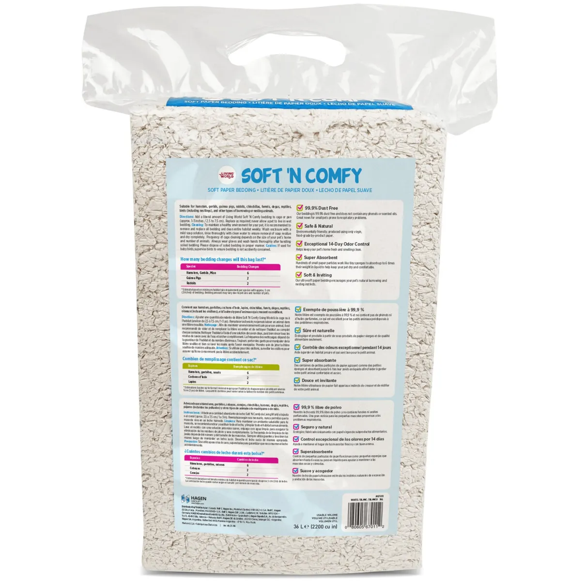 Living World Soft 'N Comfy Paper Bedding - 36 L (2200 cu in) - White