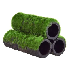 Mossy Ceramic Pipes 5" Aquarium Ornament