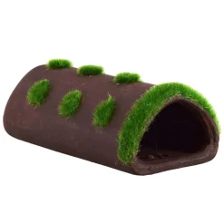 Mossy Ceramic Tube Triangle Aquarium Ornament