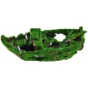 Mossy Sunken Ship Aquarium Ornament