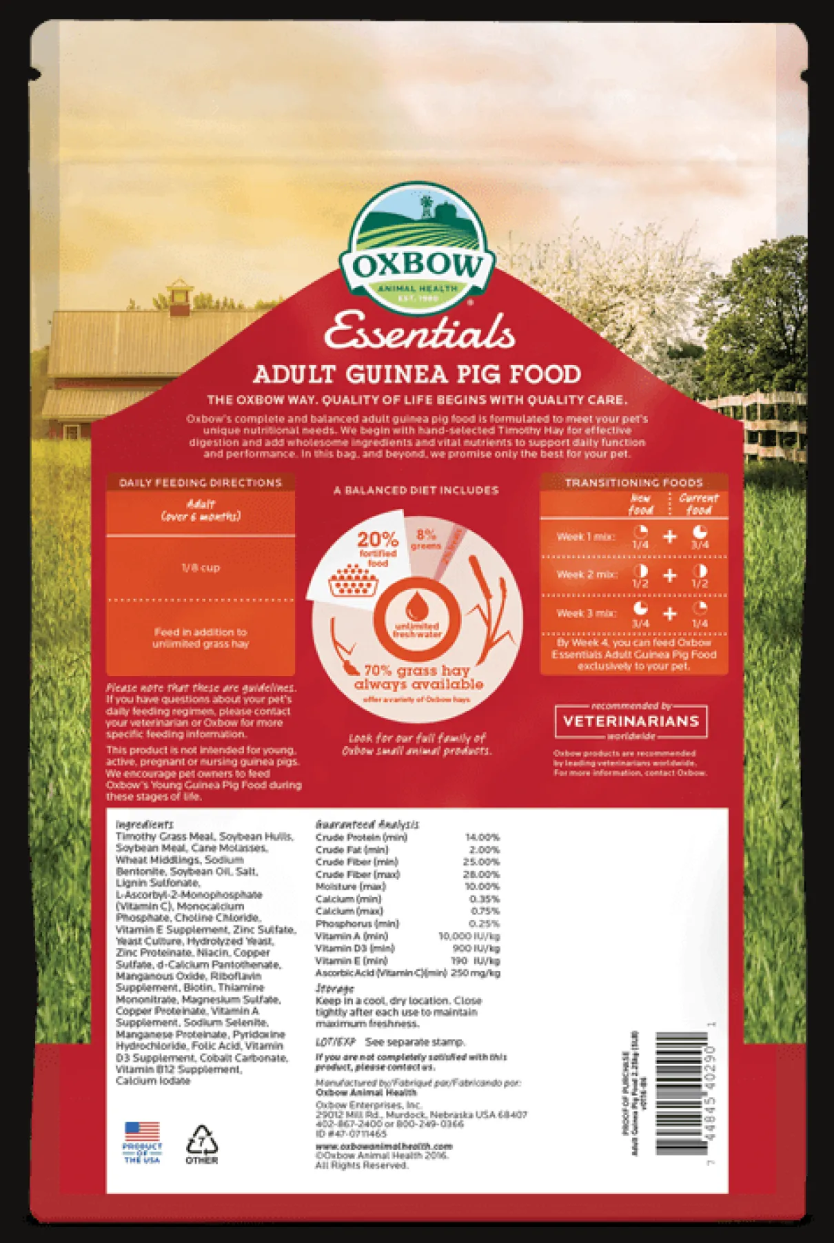 Oxbow Essentials Adult Guinea Pig Food 5lb