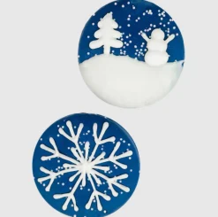 Snowy Circles Dog Cookie