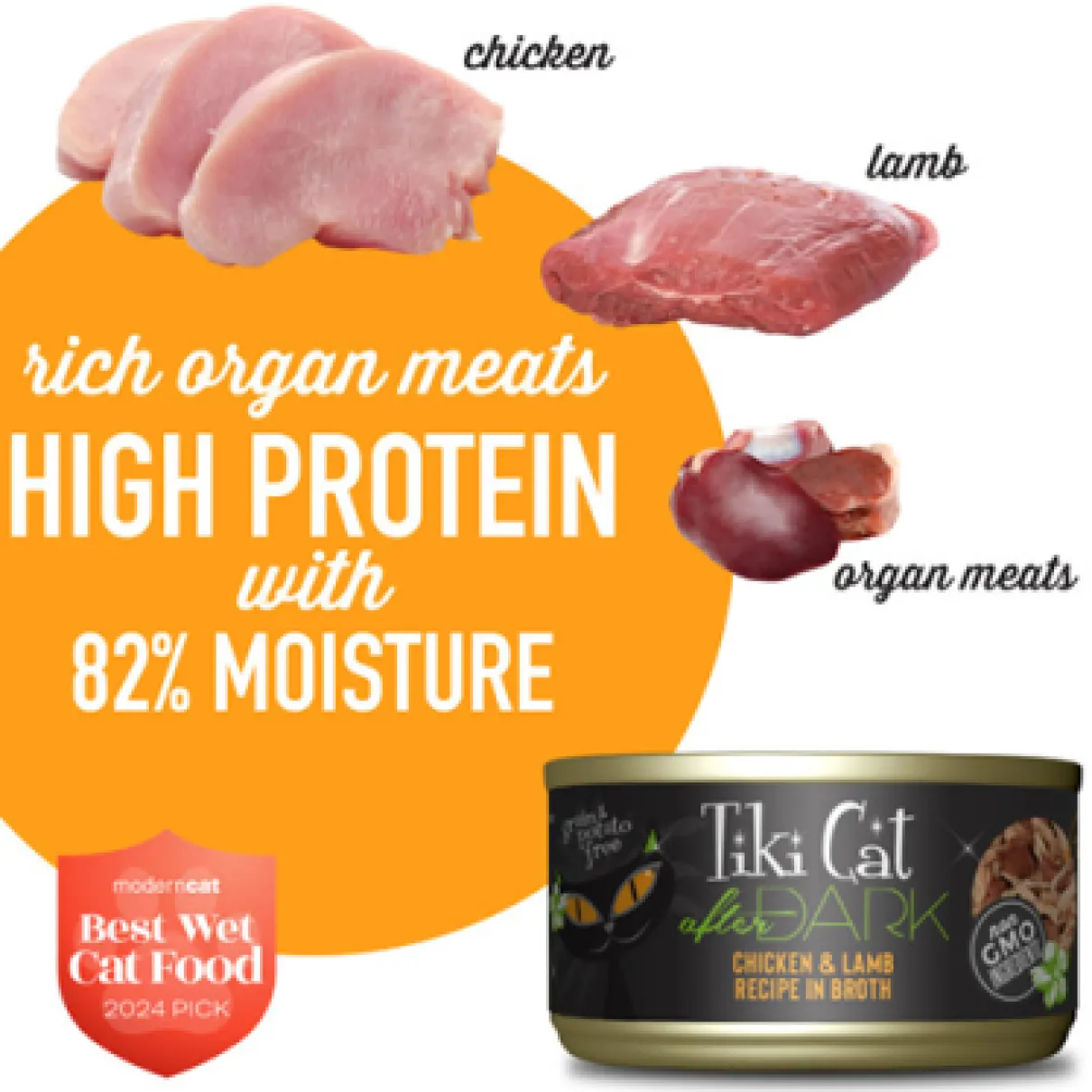 Tiki Cat After Dark Chicken & Lamb Recipe in Broth Wet Cat Food 2.8oz