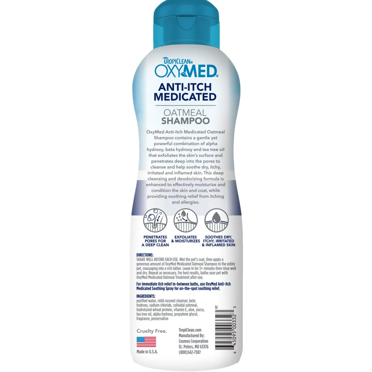 Tropiclean OxyMed Anti-Itch Medicated Oatmeal Shampoo 20oz