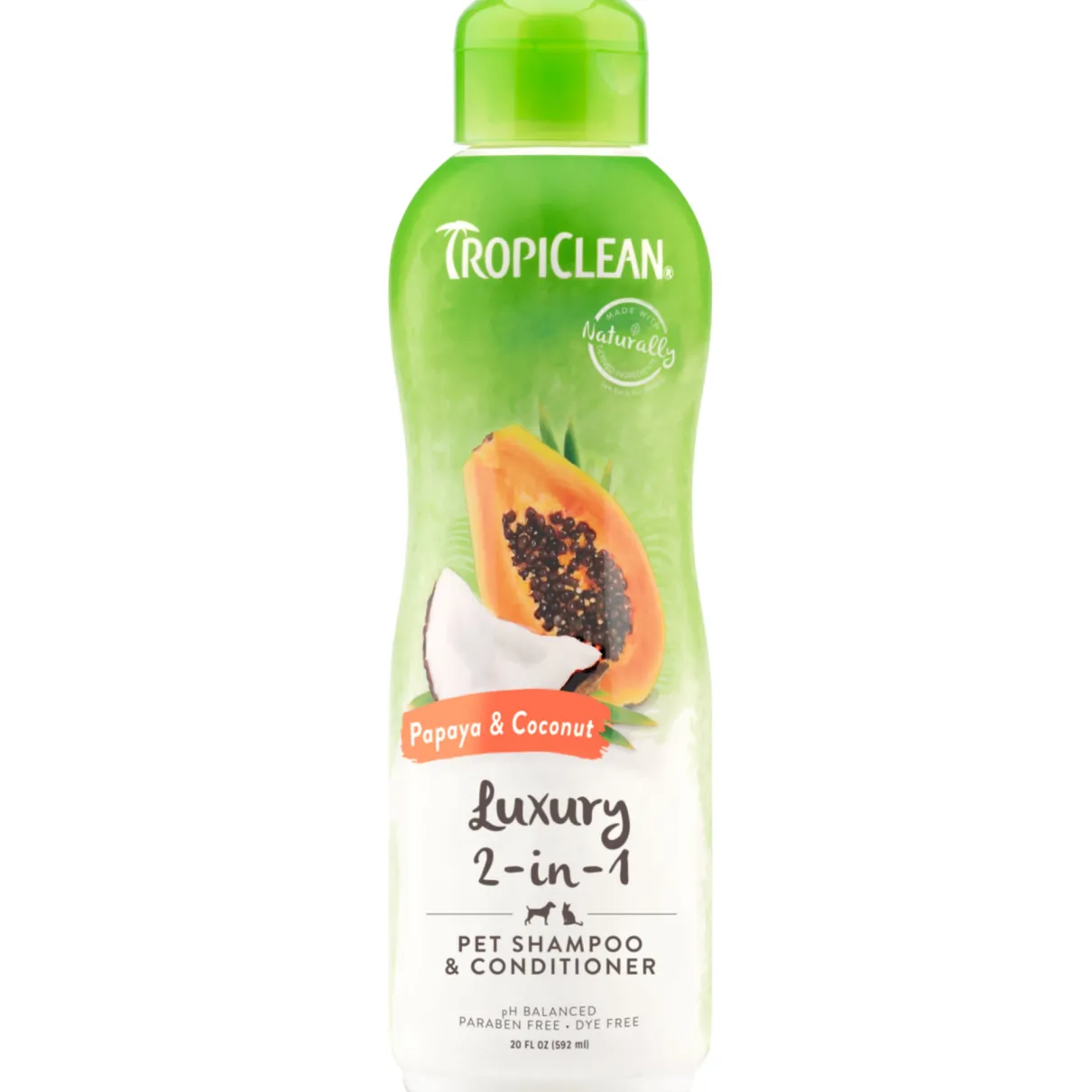 Tropiclean Shampoo Luxury 2-in1 Papaya & Coconut 20oz