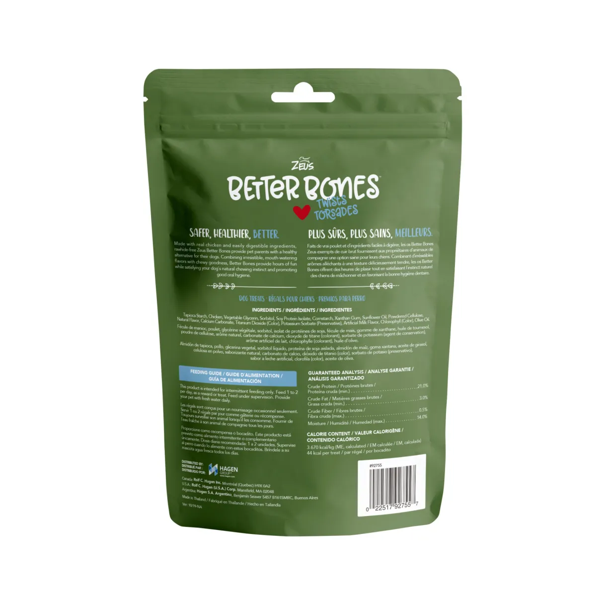 Zeus Better Bones Milk Flavour Chicken Wrapped Twists 5" 10 pk