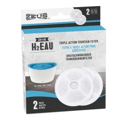 Zeus H2EAU Triple Action Fountain Filters - 2 pack